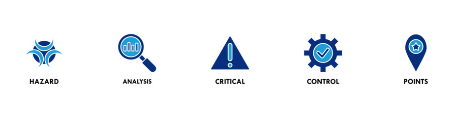 HACCP banner web icon vector illustration concept for hazard analysis and critical control points acronym in food safety management system
