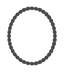 手描きのシンプルでおしゃれな黒い楕円形の枠のイラスト - 縦長のコピースペースのある装飾素材