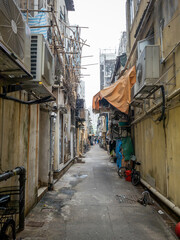 An alleyway in a residential street in Tai Po, New Territories. Hong Kong.