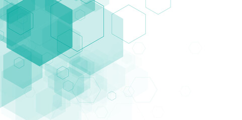 Obraz premium Green Tech Abstract Background for Presentations. Innovative Science Hexagon Network Design. Hexagon. Vector. 
