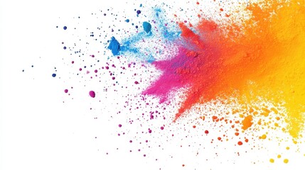 Silhouette color splashes for Holi celebration against white background illustration