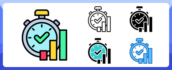 Performance Icon Financial Projection and Management Multi Style Design Vector Concept