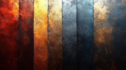 Abstract Mosaic Panels with Metallic Colors in Gradient Lighting