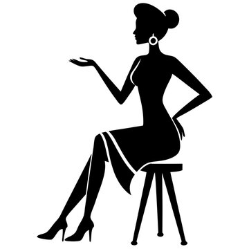 recommend clip art: Woman sitting silhouette art