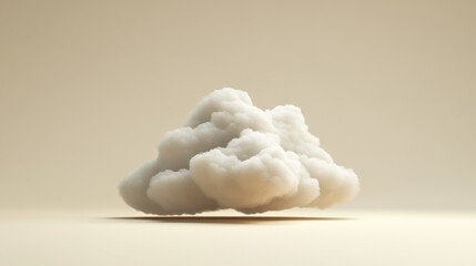 Abstract cloud, minimalist, beige background, still life, digital art, visual, 3D render, modern design, graphic