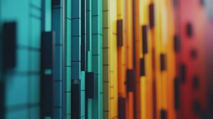 Colorful Abstract Vertical Streaks of Light and Shadow Patterns