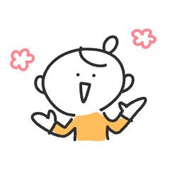 手を広げて笑顔で喜ぶ女性　感心・嬉しい・花