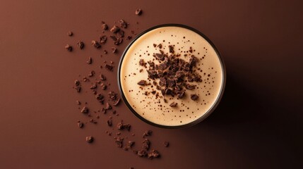 A creamy cappuccino with chocolate sprinkles. Featuring indulgence and warmth