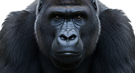 Naklejka premium Powerful Gorilla Portrait: A Detailed Digital Painting AI Generated