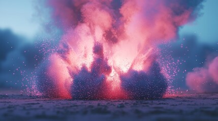 Obraz premium Eruption of Pink and Purple Cosmic Dust: A Surreal Landscape