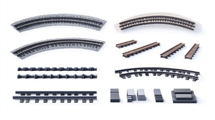 Fototapeta premium Model train tracks curves studio