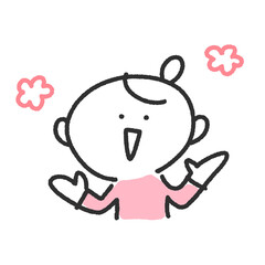 手を広げて笑顔で喜ぶ女性　感心・花・嬉しい