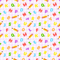 Seamless Back to School Pattern, Digital Paper, and Background