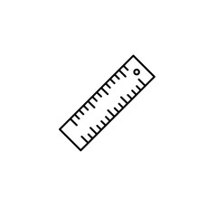 Ruler illustration in line art style on a white background  