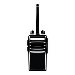 Flat Handheld Communication Device Black Radio Silhouette