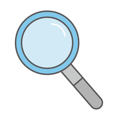 虫めがねのベクターイラスト（主線あり）：調査ツール - Magnifying Glass Vector Illustration (with Lines): Investigation Tool