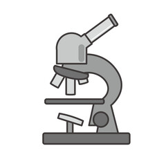 顕微鏡のベクターイラスト（主線あり）：科学研究 - Microscope Vector Illustration (with Lines): Scientific Research