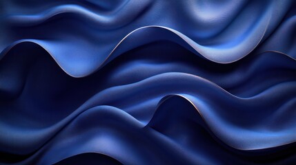 Obraz premium Deep blue fabric waves, elegantly flowing