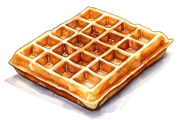 Delicious Golden Waffle with Crisp Texture and Sweet Appeal