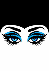A pair of stylized female eyes vector art