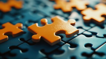 Orange Puzzle Piece Joining Blue Set