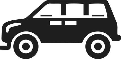 Car Icon Vector Simple Silhouette