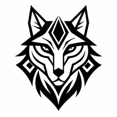 Fototapeta premium A stylized tribal wolf head tattoo design