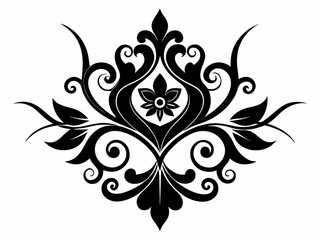 A symmetrical, ornamental floral design 