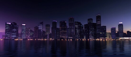 Night City Skyline Reflection