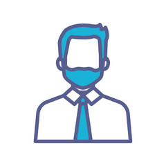 Man with a tie icon vector image with a white background