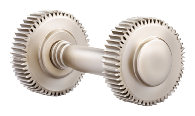 Metallic Gears Dumbbell Precision Crafted Industrial Strength. AI Generated