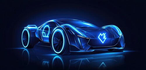 blue car light