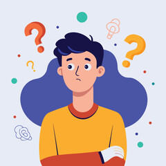 a man is thinking vector