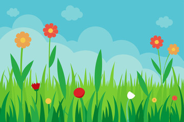 grass and flowers