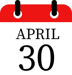 April calendar icon set.Calendar event reminder date.calendar date icon on white background.