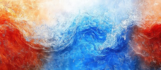 Naklejka premium A mesmerizing canvas of contrasting hues, where fire and ice converge gracefully