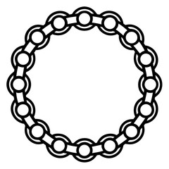 round frame made of glossy spheres isolated