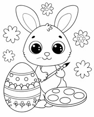 easter bunny with eggs