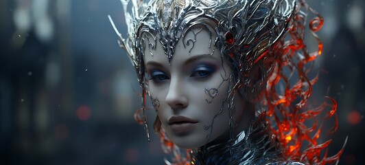 abstrak mozaic color of High Elf in drakness, ai generative