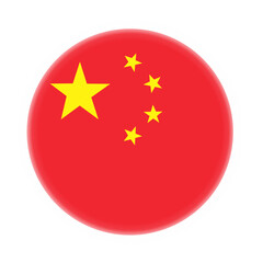  Round china Flag, Glowing china Flag