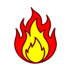 Illustration Of A Bright Flame With Red And Yellow Tones On Black Background