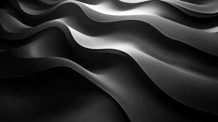 Obraz premium Abstract Black And White Wavy Textured Surface With Light And Shadow