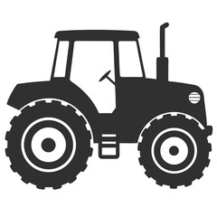 Farm tractor silhouette vector illustration