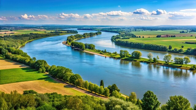 River Rhine at Germersheim, Germany, scenic vista , river delta,  scenic vista , river delta, serene water
