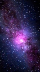 Obraz premium Captivating purple nebula in the sky with ethereal light and stars enhancing the cosmic beauty