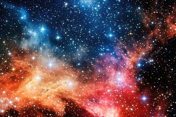 Fototapeta premium Majestic nebula surrounded by a cluster of shimmering stars in the vastness of outer space