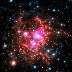 Obraz premium Dazzling cluster of stars twinkling in the night sky creating a captivating celestial view