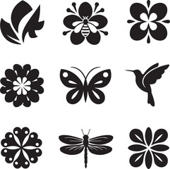 Obraz premium Flower silhouette illustration vector .