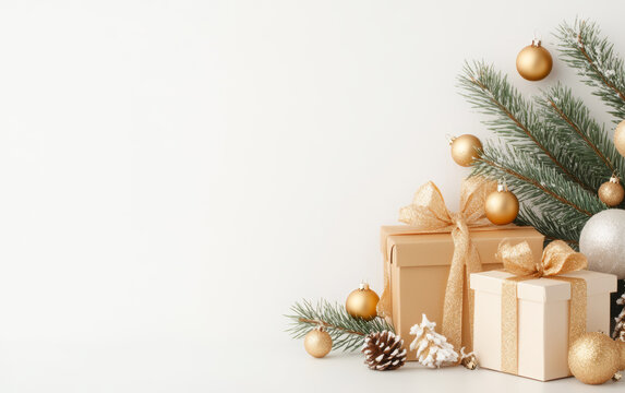 Background of Christmas theme e-commerce product display platform
