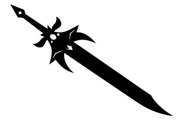enchanted sword silhouette vector illustration